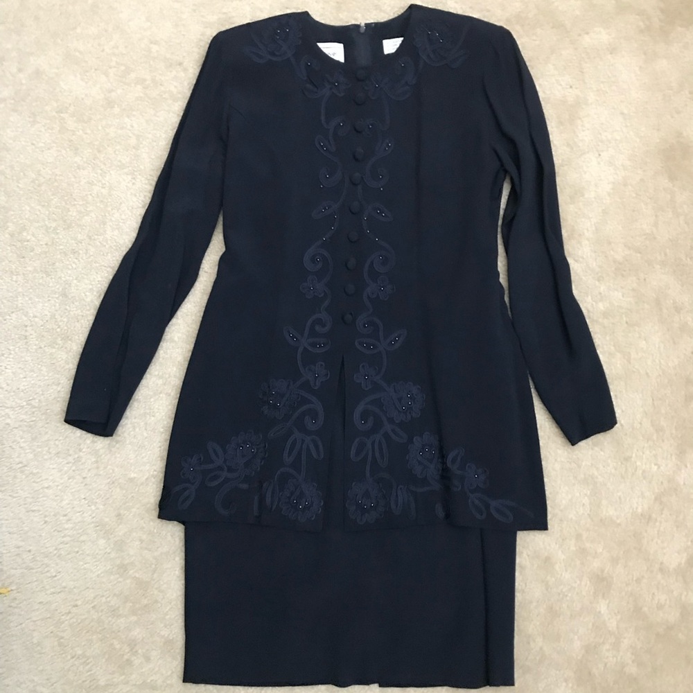 NAVY BLUE VINTAGE KARIN STEVENS DRESS